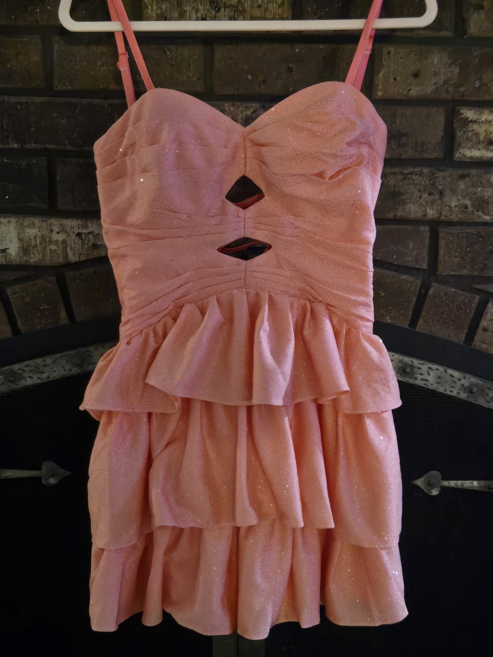 Sparkle Pink Tiered Party Dress